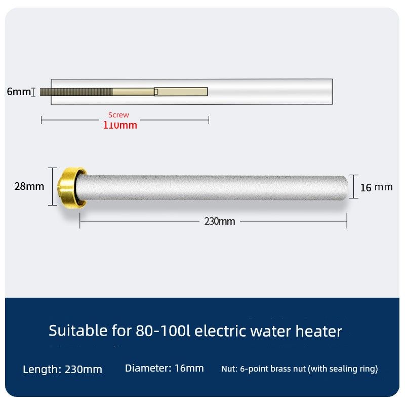 Suitable for Changhong Electric Water Heater Magnesium Rod 40/50/60/80L Drain Port Accessories Cast Type Sacrificial Anode Rod