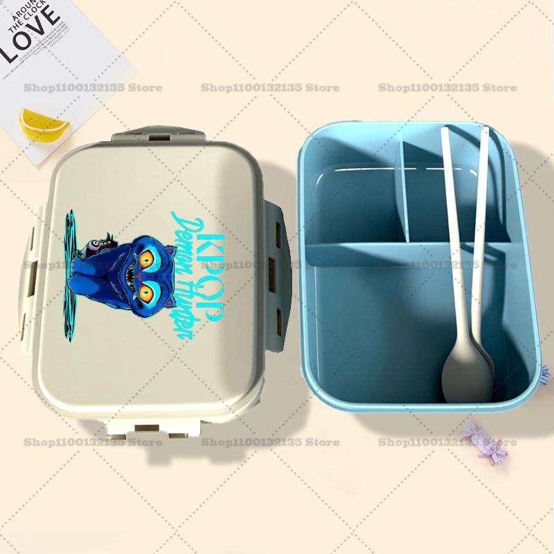 Kpop Demon Hunter Bento Lunch Box Kawaii Girl Portable Bento Boxs Student Hermetic Food Crisper Single Layer Capacity Kids Gift