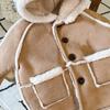 Retro Suede Lamb Wool Winter Coat for Babies - Unisex, Thick, Warm Korean Style