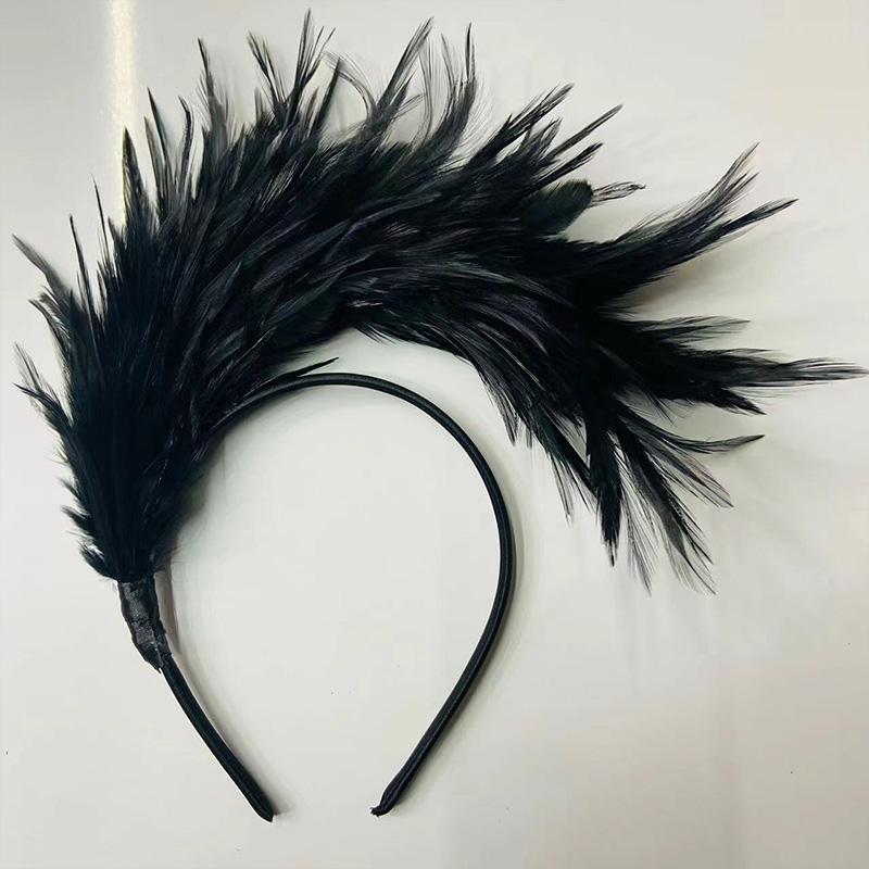 1PC Feather Headband Hair Accessories Performance Jewelry Flapper Headpiece Party Stage Vintage Women