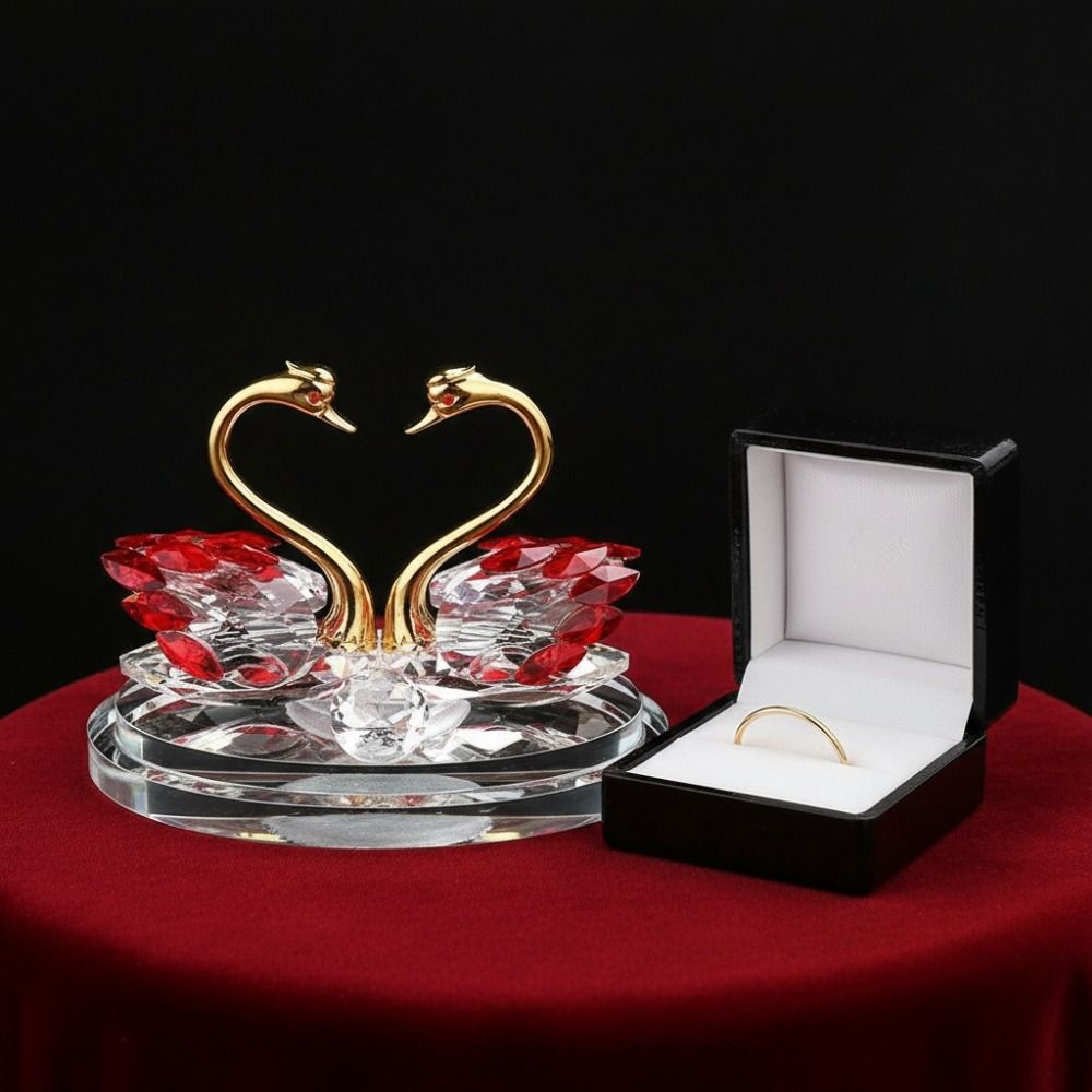 Изысканные хрустальные украшения-лебеди Световая роскошь Стеклянные лебеди Фигурки лебедей Интерьер автомобиля