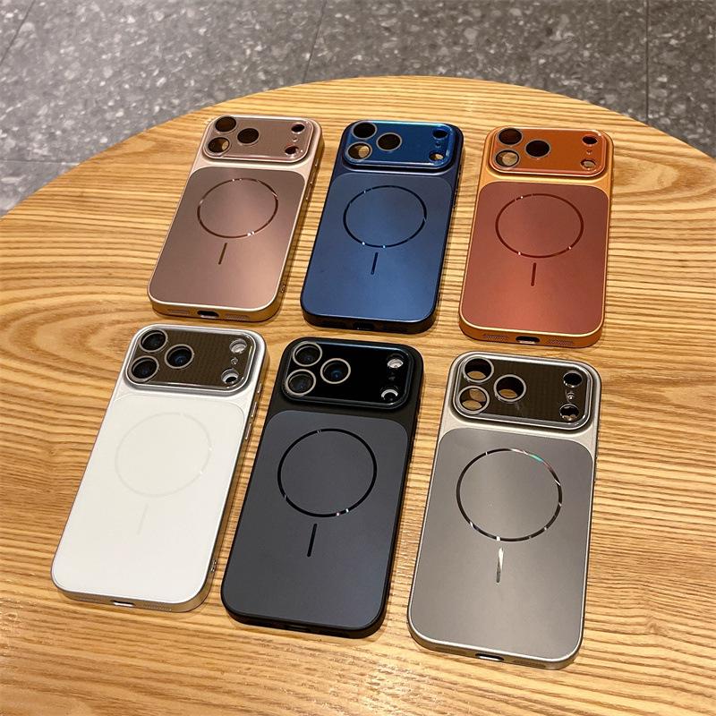 Новый переливающийся легкий металлический чехол для iPhone 17/16 Pro Max; Магнитное крепление для iPhone 15/14/13