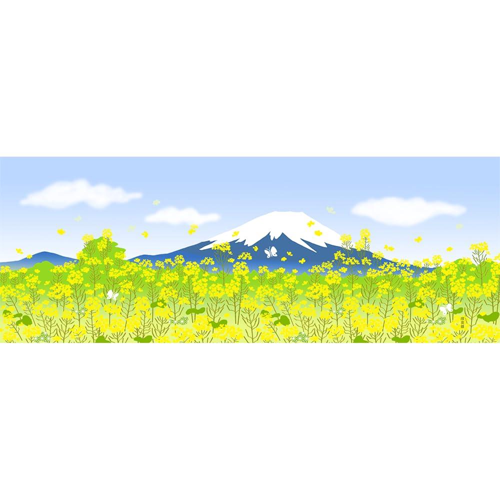 Hamamonyo Illustrated Tenugui Fuji and Rape Blossoms In Spring Towel Mt.