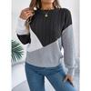 Autumn and Winter Women's Casual Flat Knit Crash Twist Knit Long Sleeve Pullover Sweater