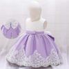 Платье для крещения Baby Princess с кружевом и бантом для девочек от 1 до 3 лет