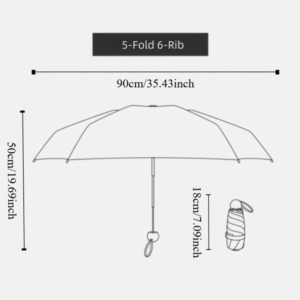 Reinforced Umbrella Rack Capsule Foldable Umbrella Windproof Rain Umbrella Sunshade Umbrella Women