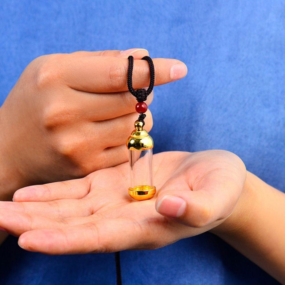 Glass Perfume Jars Cremation Pet Openable Glass Wishing Bottle Memorial Ash Bottle Vial Necklace