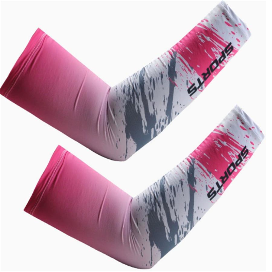 Gradient SPORTS Print Ice Silk UV Protection Arm Sleeves, Cooling Anti-Slip Sun Sleeves for Men Women Outdoor Cycling Driving