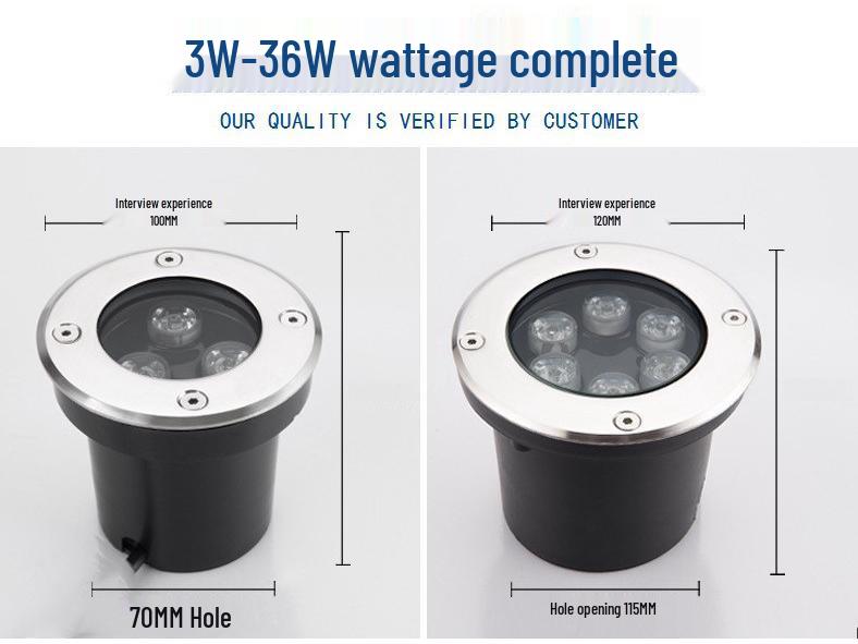 Встраиваемый грунтовый светильник из нержавеющей стали 304, диаметр 65 мм, ландшафтный светильник 3 Вт с грунтовым колышком для освещения двора.