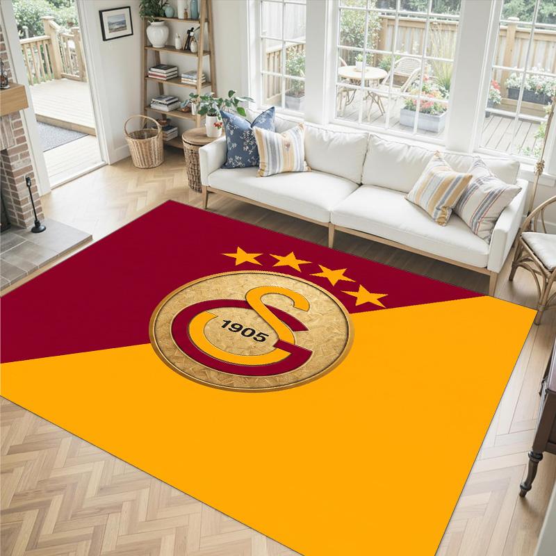 Дизайн Galatasaray FC Хрустальный Велюровый Ковер Уютный Не?Нескользящий ковер с принтом для спальни, гостиной, прихожей