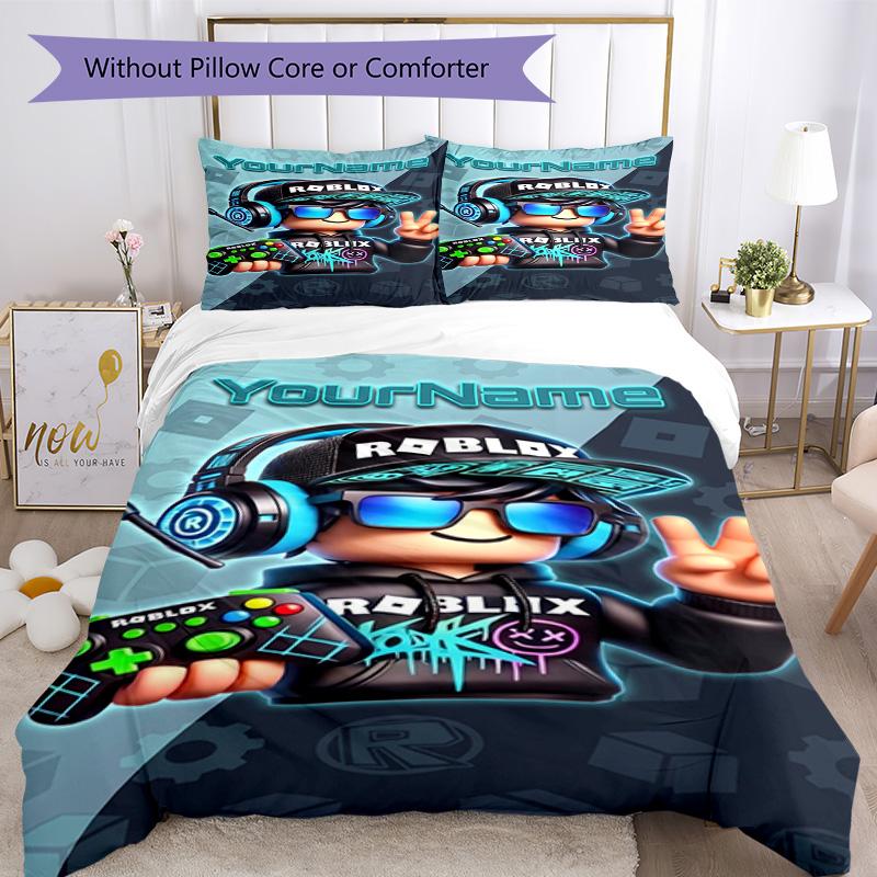 Roblox 95 Customize your name Bedding Set Breathable Duvet Cover with Pillowcases Home Decoration Birthday Gift