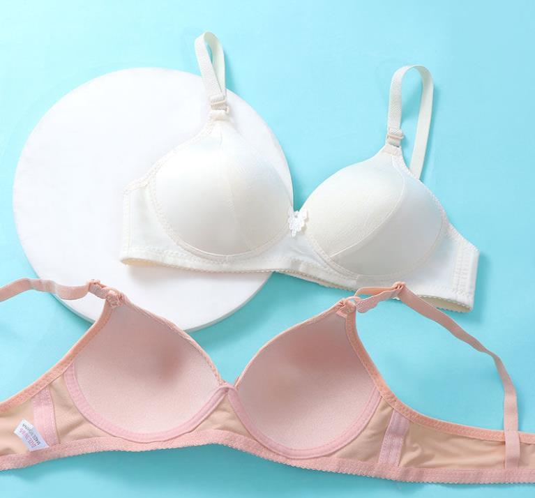 Лисий бюстгальтер в сборе, женский бюстгальтер пуш-ап, розовый кружевной провод, свободный сбор, сексуальная чашка AB, тонкое удобное нижнее белье для груди