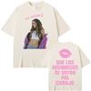 Singer Tini Stoessel's Double-sided Printed T-shirt for Men and Women In Harajuku 2025 Summer Print 100% Pure Cotton T-shirt