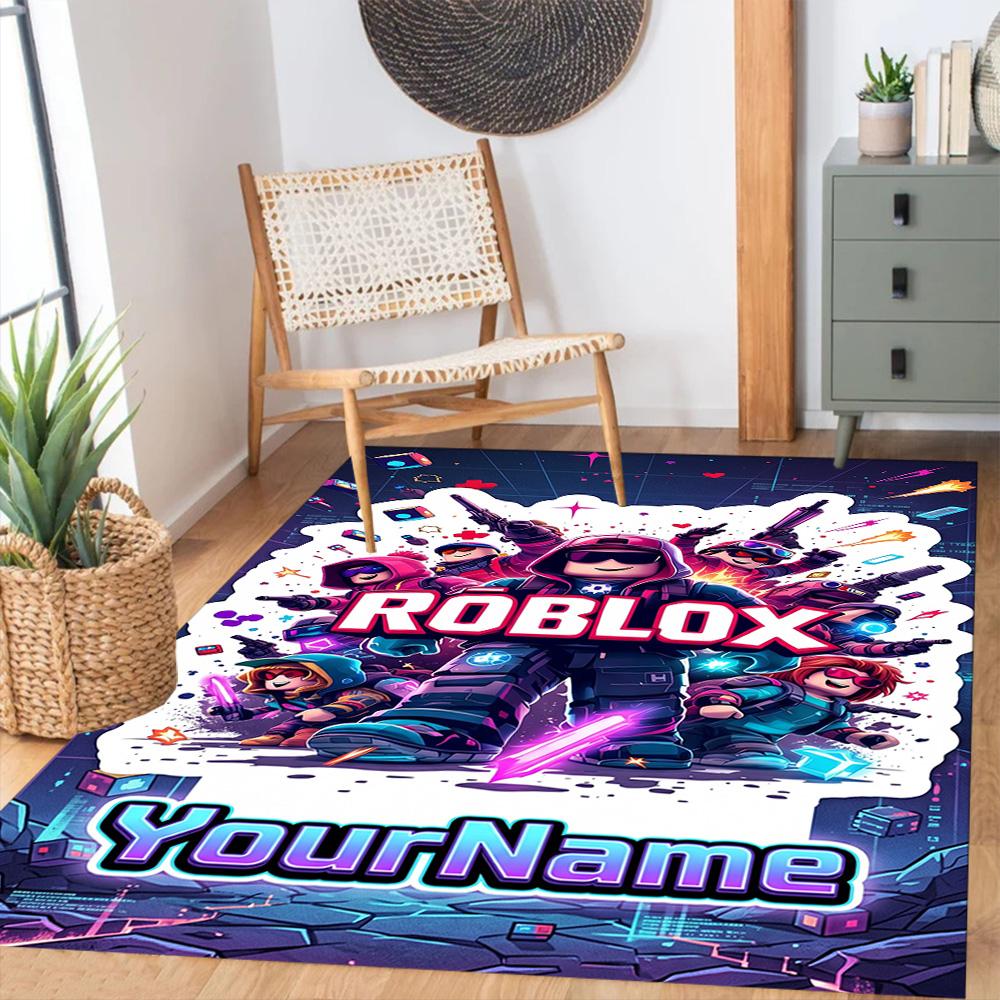 Roblox 464 Customize Text Carpet Perfect for Balcony Dining Room Entryway Kitchen Anti-slip Rug Decorate Offices Spiritual Gift