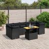 8 piece Garden Sofa Set with Cushions Black Poly Rattan