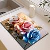 3D Floral Diatom Mud Drain Pad - Теплоизоляционный, Быстросохнущий, Нескользящий Коврик для Кухни
