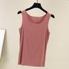 Korean Ribbed Cotton Seamless Tank Top - Women's Plus Size Round Neck Base Layer