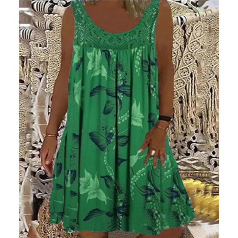 European and American Ladies Strapless Strap Loose Dress Lace Casual Dress