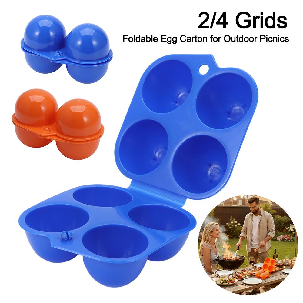 2/4 Grids Camping Holder Foldable Organizer Case Egg Tray Egg Storage Box Portable