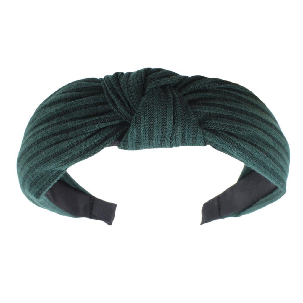 Knotted Headband for Women Fashion Knitted Fabric Hairhoop High Skull Wide Headband for Face Washing and Daily Skincare