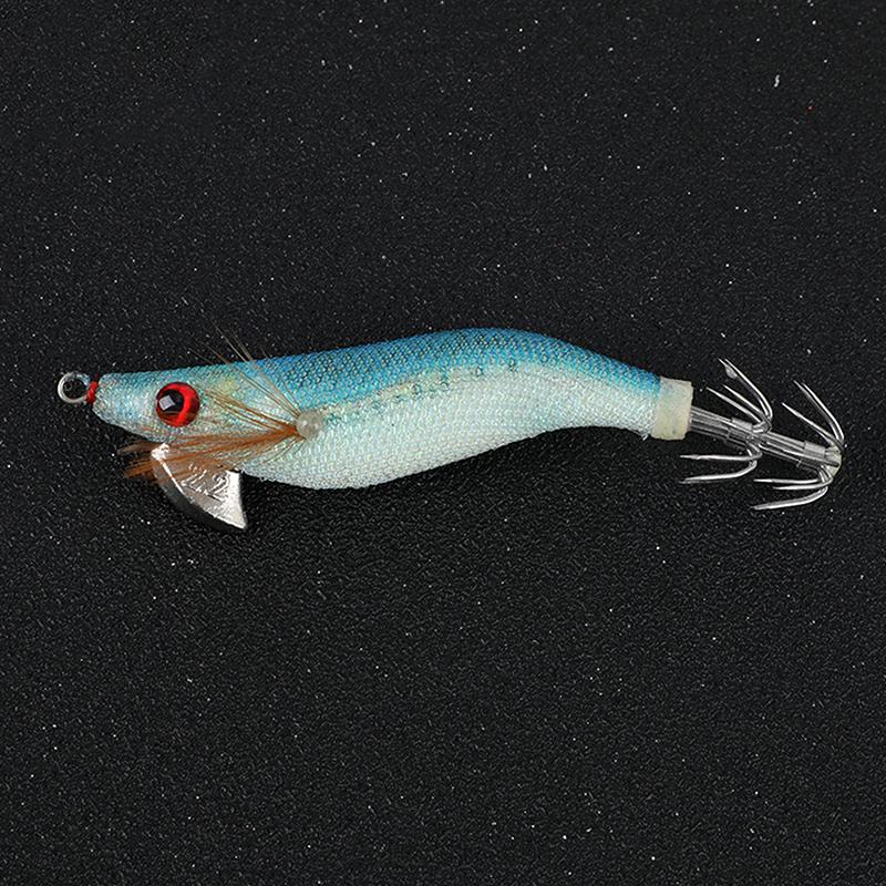 1/5Pcs Fishing Lures Wrapped Prawn Lure Octopus Shrimp Wood Baits Squid Jig Fishing Hooks For Saltwater Freshwater Fishing