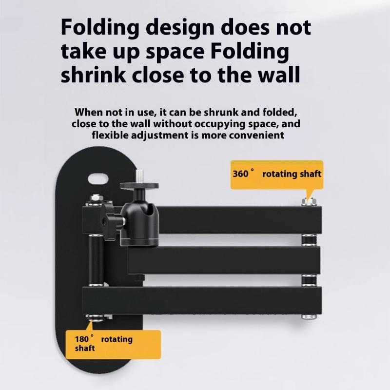 Настенный кронштейн для проектора с грузоподъемностью 5 кг, регулируемый на 360 градусов, поворотный, 1/4 дюйма для домашнего кинотеатра