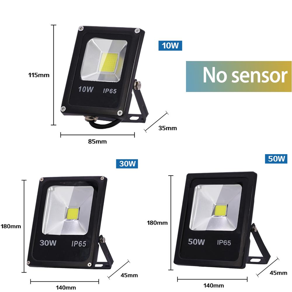 220 В светодиодный прожектор 10 Вт 30 Вт 50 Вт отражатель прожектор водонепроницаемый IP65 садовый прожектор Pir датчик движения настенное наружное освещение