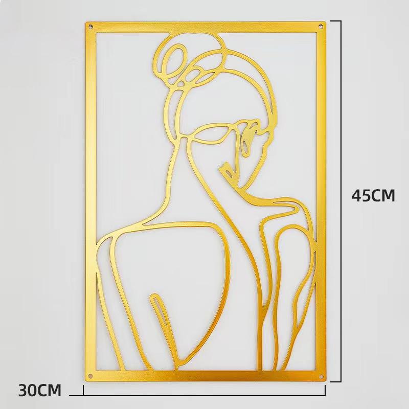 Metal Wall Painting Iron Wall Hanging Decoration Nordic Woman Silhouette Home Decor Macrame Wall Ledges Living Room Decor Gift