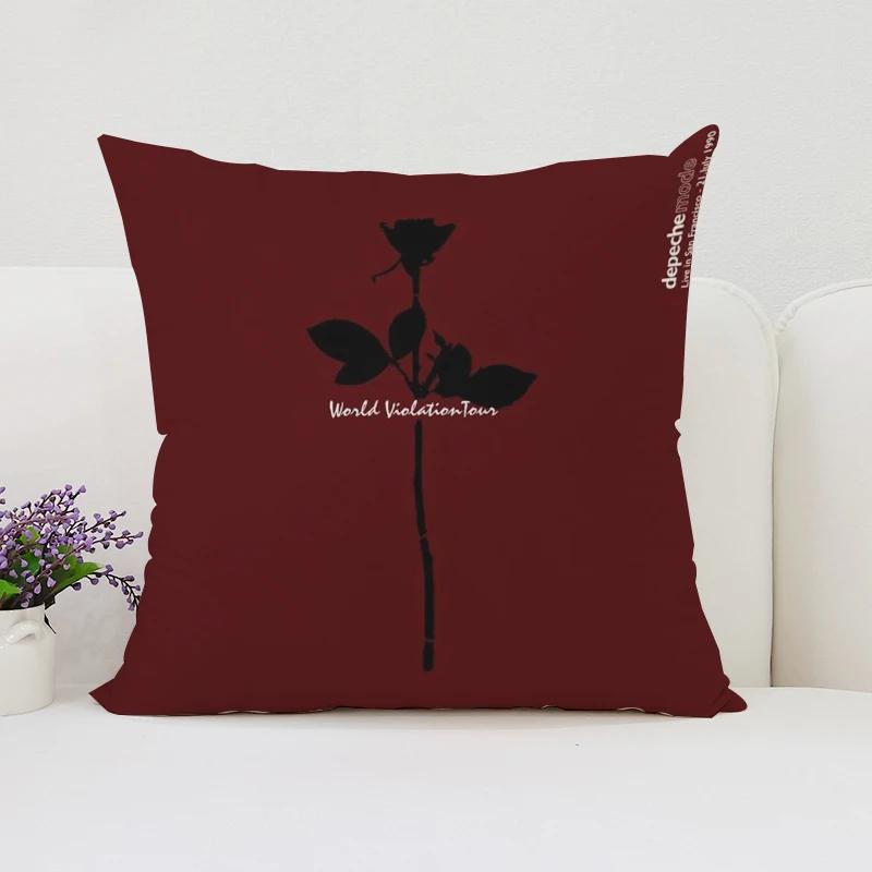 Reversible Printed Pillow Cover DDepeche MMode Fan Gift Home Sofa Decorative Cushion Cover Chair Lumbar Cushion x