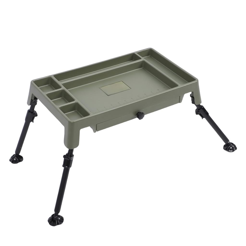 Tent Table Double Layer for Fishing Accessories Storage with Height Adjustable and Portable Design Folding Camping