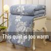 Mling 100% Mulberry Silk Duvet, All-Cotton Blue Floral