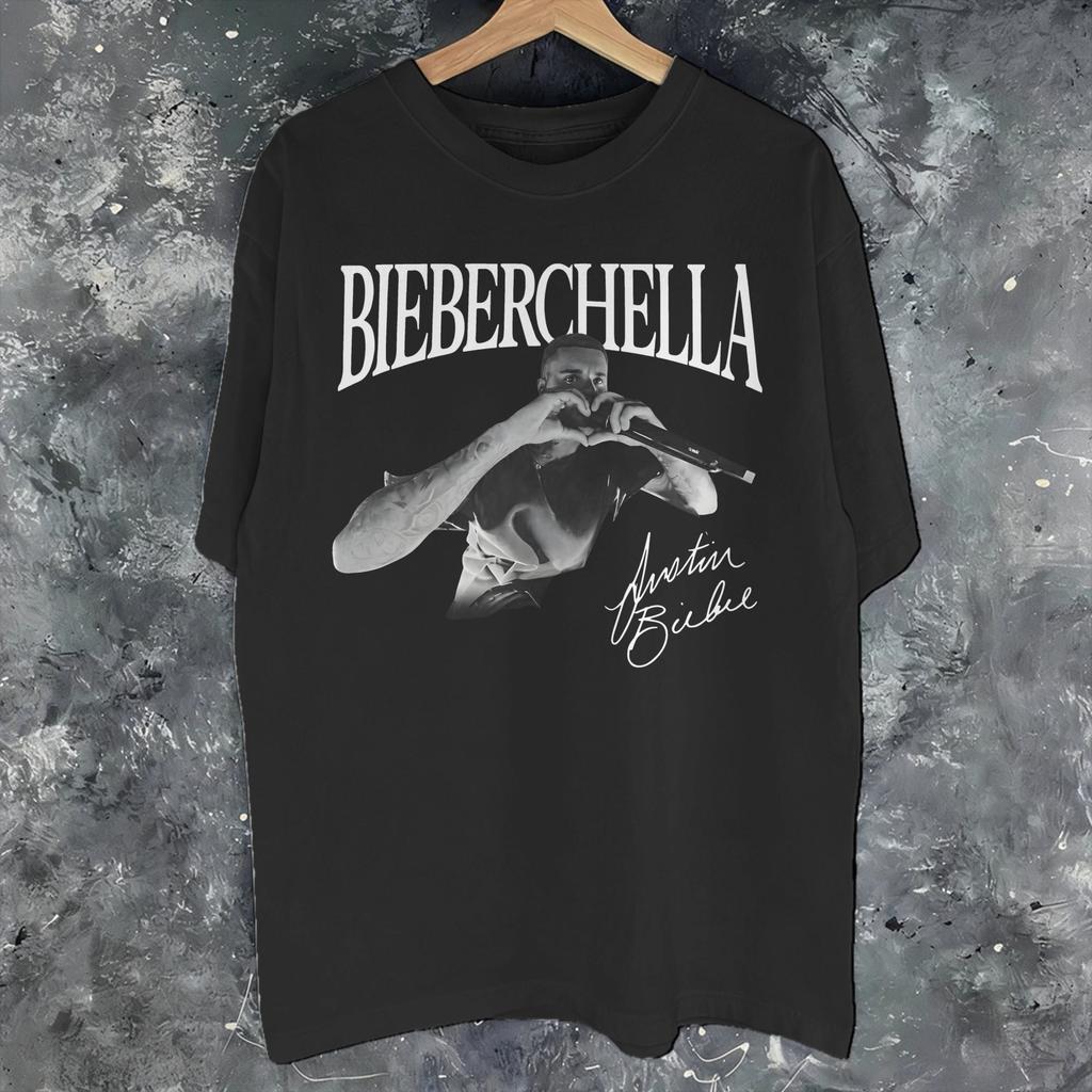 Джастин Бибер Coachella Bieberchella Концерт 2026 Аксессуары Унисекс Женская Футболка Хлопковая Футболка Модная Футболка Одежда