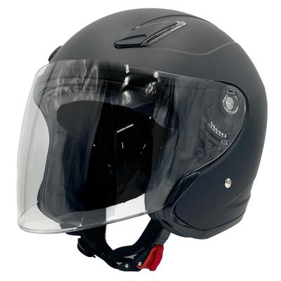 Yamashiro YH-004 Матовый черный мотоциклетный шлем-jet с забралом, Подходит для всех двигателей, Совместим с интеркомом, Размер L (59-60см)