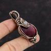Кулон из красного огненного лабрадорита, обернутый медной проволокой, подвеска из радужного лунного камня, подвеска ручной работы, подарок другу, подвеска из драгоценного камня из меди