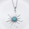 Богемное Солнце Подвеска Ожерелье Подсолнух Трещина Бирюзовое Ювелирное Ожерелье Для Женщин Девочек