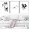 Pictures for Wall Art Canvas Tableau Affiche Decoration Murale Black White Couples Love Poster for Bedroom Cuadros Decorativos