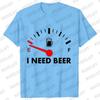 Men's Street Wear T-shirts Need Beer Graphic Tee Shirt Homme Funny Low Battery Need Beer Novelty T-Shirt Drinking Party Tshirts