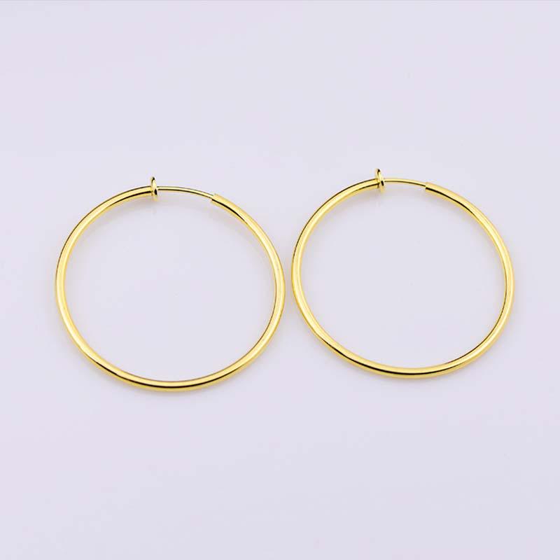 Women Non-Pierced Spring Ear Clips Hoop Clip-On Fake Earrings Rings Goth Punk Jewelry MIT