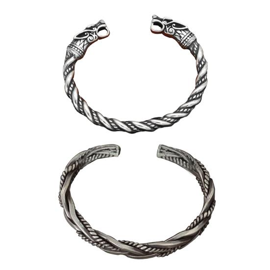 Мужской браслет, однотонный, винтажный, из нержавеющей стали, антидеформированный, легко сочетается с декоративным отверстием, витой дракон