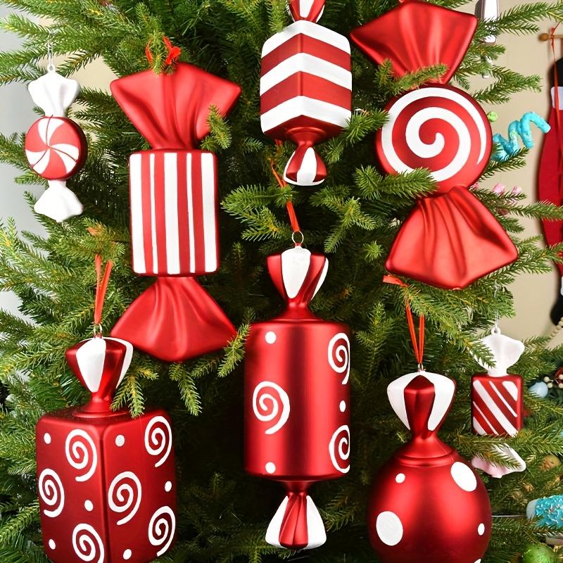 Christmas Decoration 30cm Red Candy Props Christmas Tree Ornaments, Set of 2