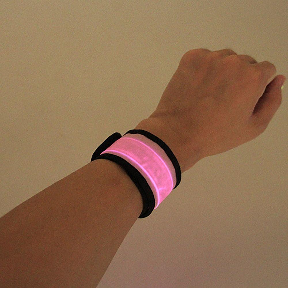 Polyester Slap Bracelet LED Lighted Reflective Band Light Up Ankle Band Outdoor Walking