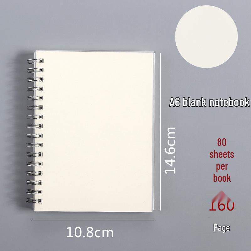 Minimalist PP Coil Notebook Set: A5 Lined, B5 Grid, Elastic Band, Thick Pages, Blank for Students