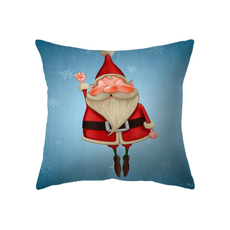 Santa Claus Christmas Theme Printed Pattern Cushion Cover Home Living Room Sofa Decoration Square Pillow Pillow Cover