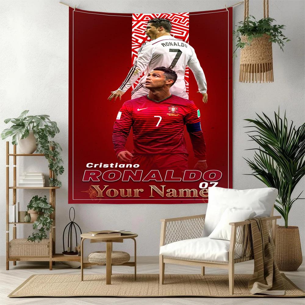 Cristiano Ronaldo Wall Tapestry Handmade Look Perfect for Living Room Reading Corner Balcony Versatile Decor Hand Painted Style