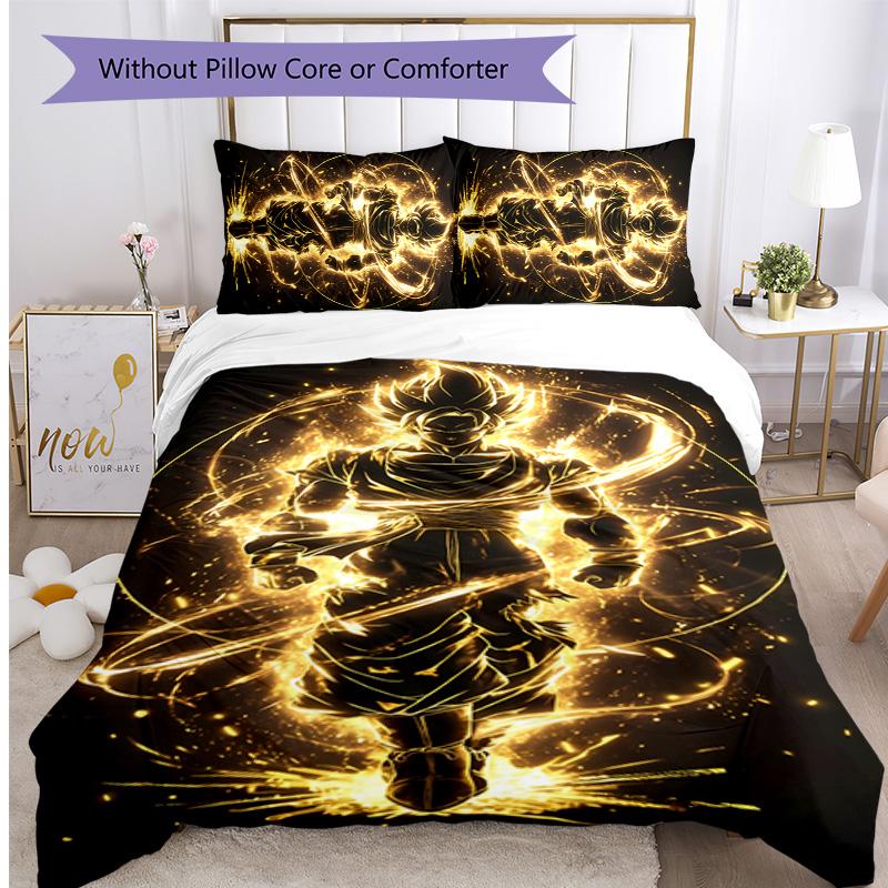 Naruto Pattern Printed 3PCS Bedding Set, Soft Skin-Friendly Washable Duvet Cover & Pillowcases Set