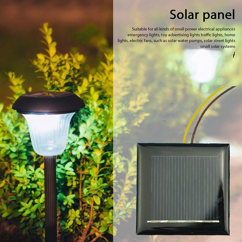 2 В 130 мА 0,26 Вт Солнечная панель Эпоксидный лист Поликристаллическая солнечная панель Ячейка DIY Светодиодный садовый светильник Портативное солнечное зарядное устройство для мобильного телефона