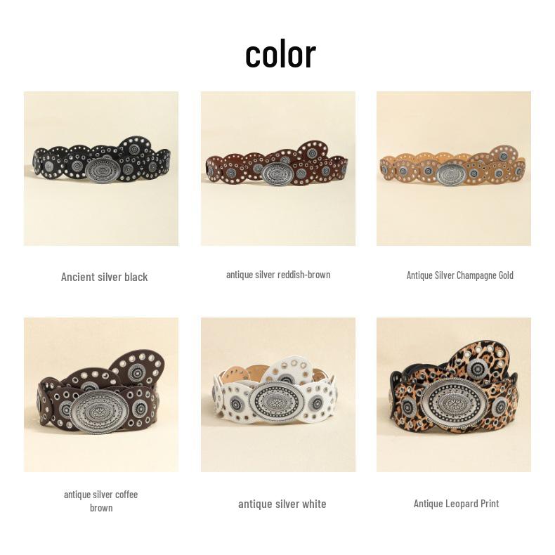 Женский ретро-платье с овальным поясом-люверсами в стиле пустоши