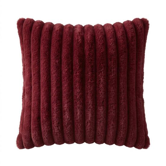 Imitation Rabbit Fur Pillowcase, Soft Plush Vertical Strip Design Throw Pillow Case, Decorative Cushion Cover for Sofa Bed Chair