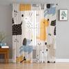 Cartoon Dogs Tulle Curtains For Living Room Sheer Curtain Bedroom Veil Organza Decorative Window Treatments