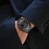 Benyar Men's Chronograph Analog Watch 30M Water Resistant Business Stylish Formal Leather Band Silver Black Quartz Gift